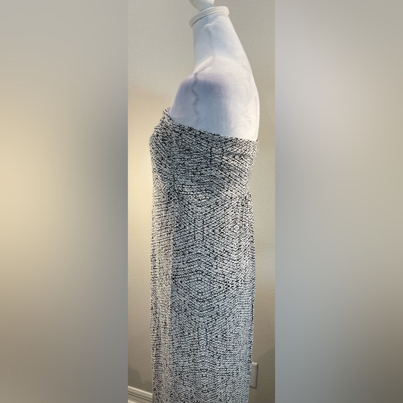 Ann Taylor Strapless Maxi Dress - White with Black Abstract Design - Picture 9 of 11
